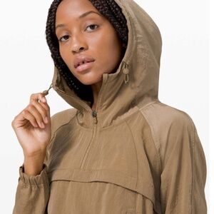 Lululemon Seek Vistas 1/2 Zip Jacket Khaki Brown XS/S EUC